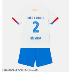 Barcelona Joao Cancelo #2 Replik Auswärtstrikot Kinder 2023-24 Kurzarm (+ Kurze Hosen)